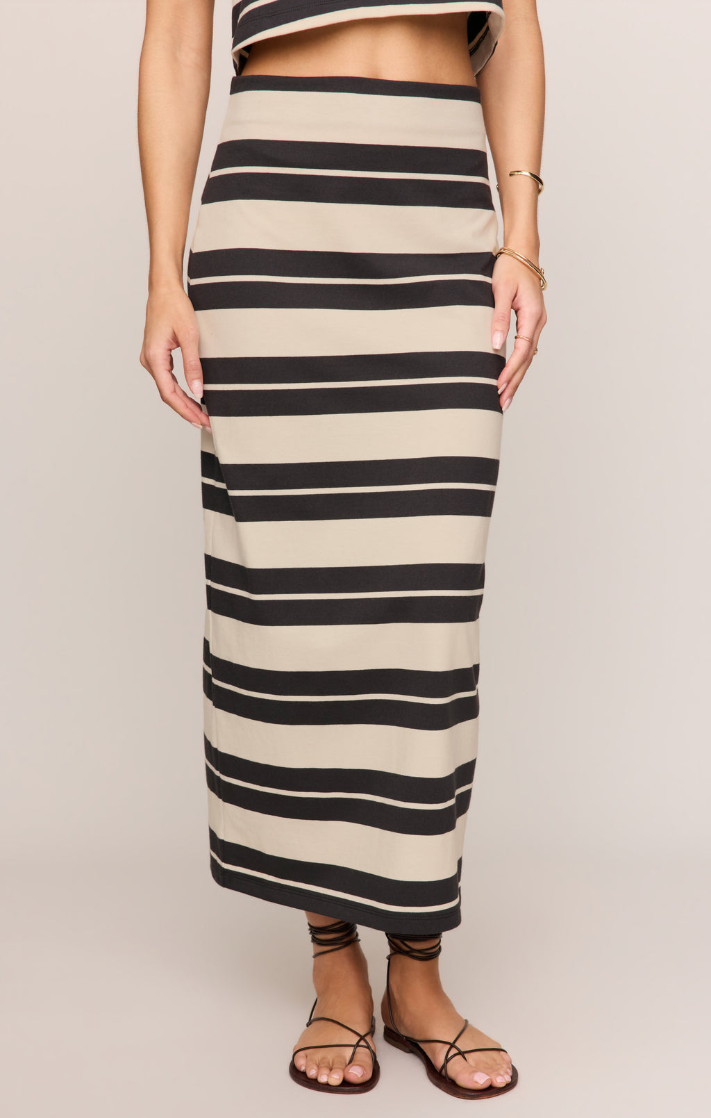 Gail Striped Midi Skirt