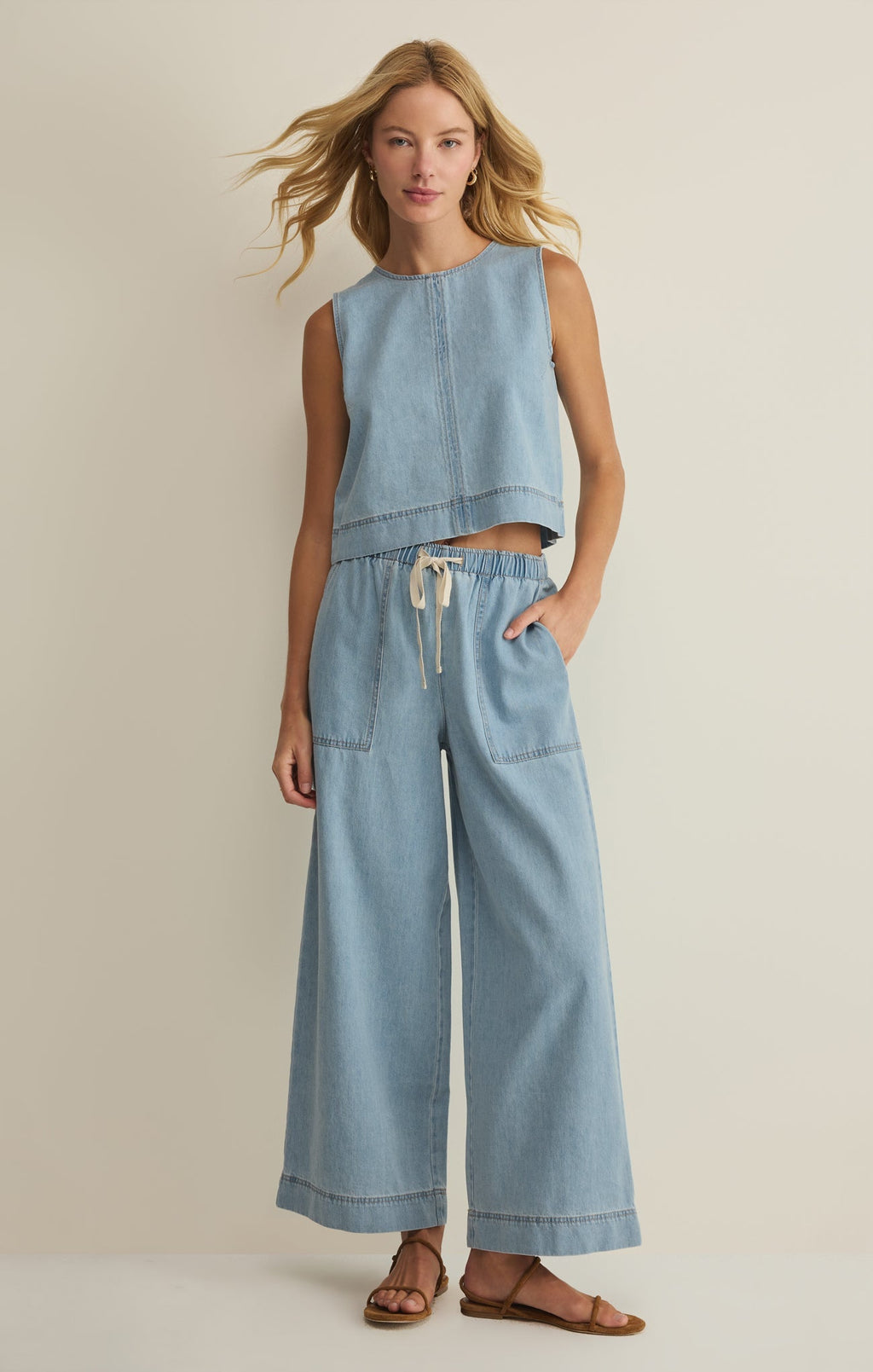 Sun Seeker Denim Cropped Tank