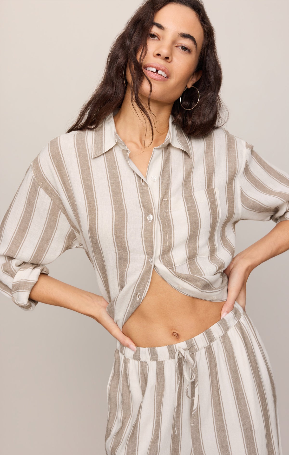 Perfect Striped Linen Button Up