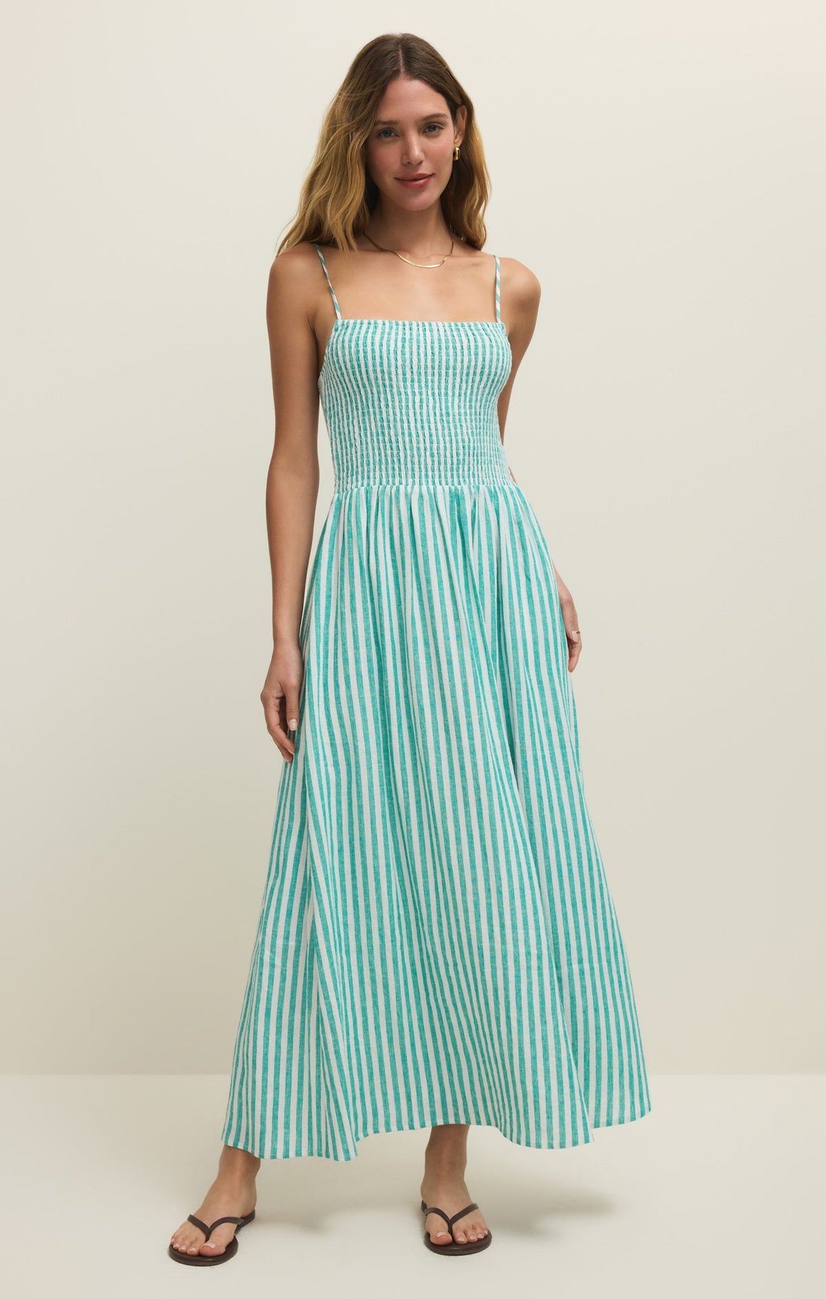 Bayside Stripe Linen Maxi Dress