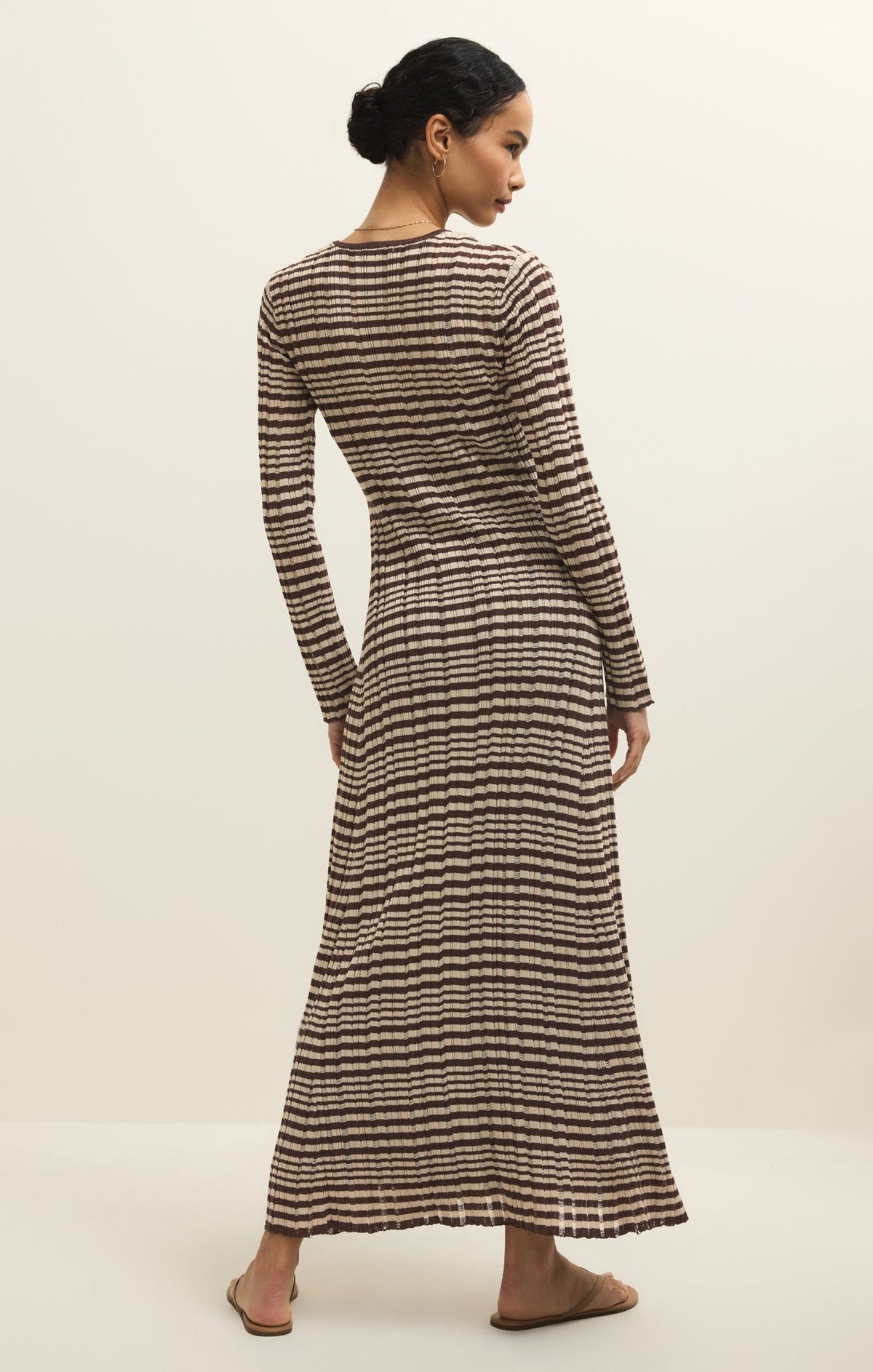 Rosetta Striped Rib Midi Dress