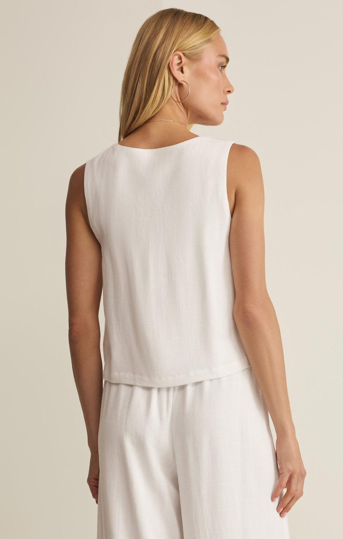 Charli Cropped Linen Tank