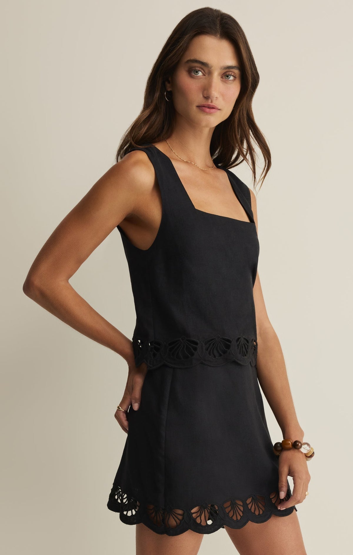 Charlene Embroidered Linen Top