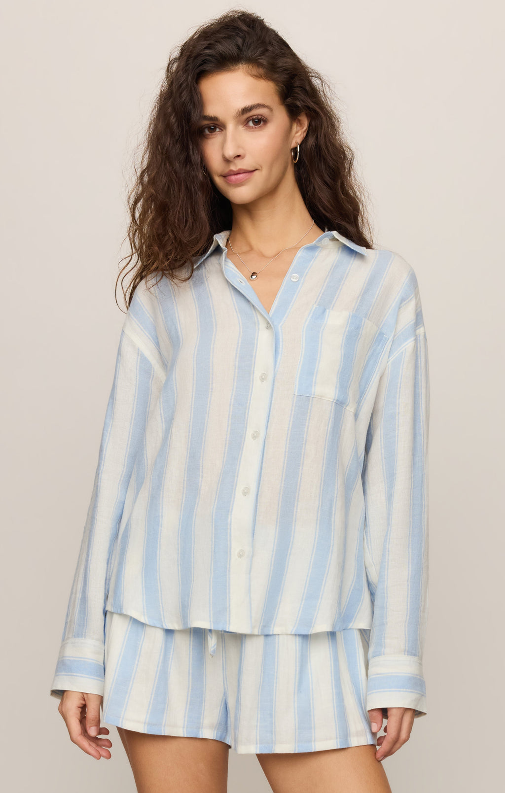 Perfect Striped Linen Button Up