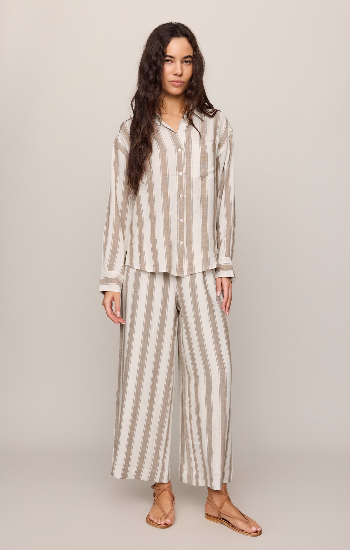 Perfect Striped Linen Button Up