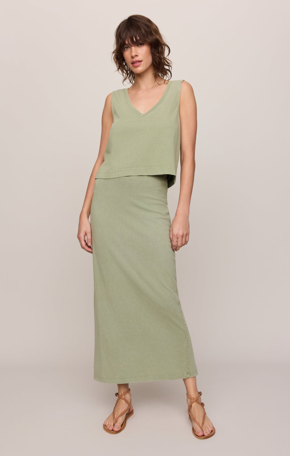 Sloane V-Neck Cotton Jersey Tank