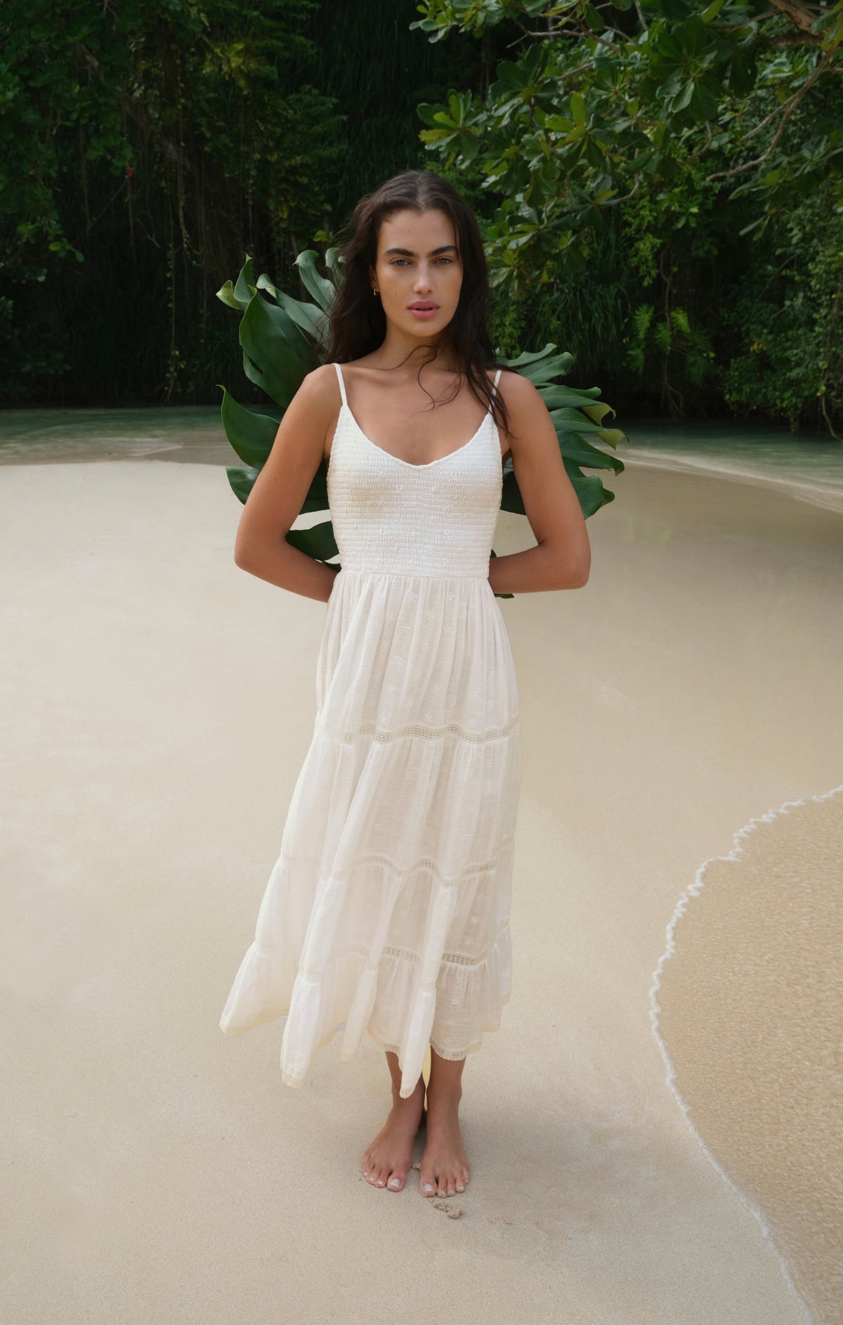 Behati Eyelet Midi Dress