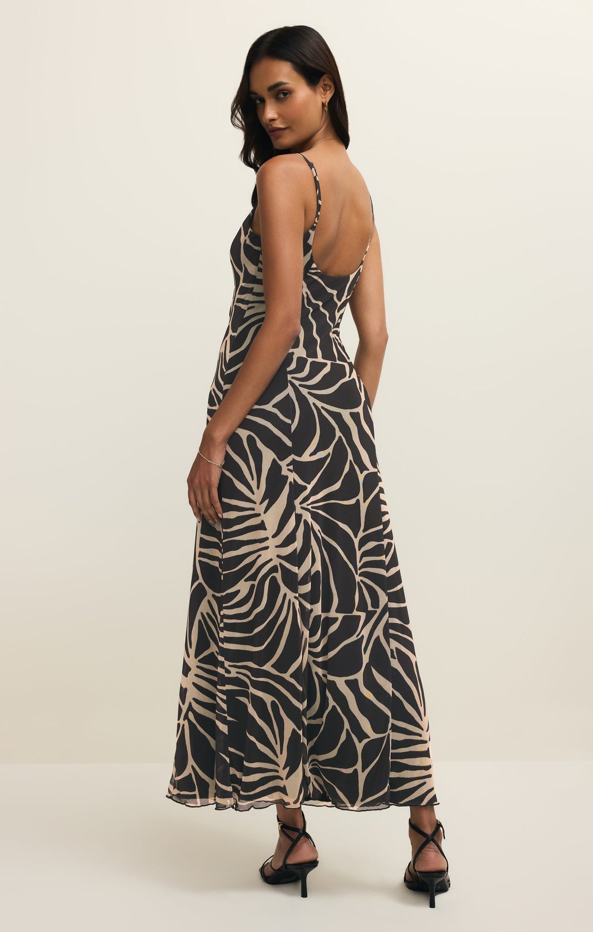 Charisma Tova Palm Mesh Maxi Dress