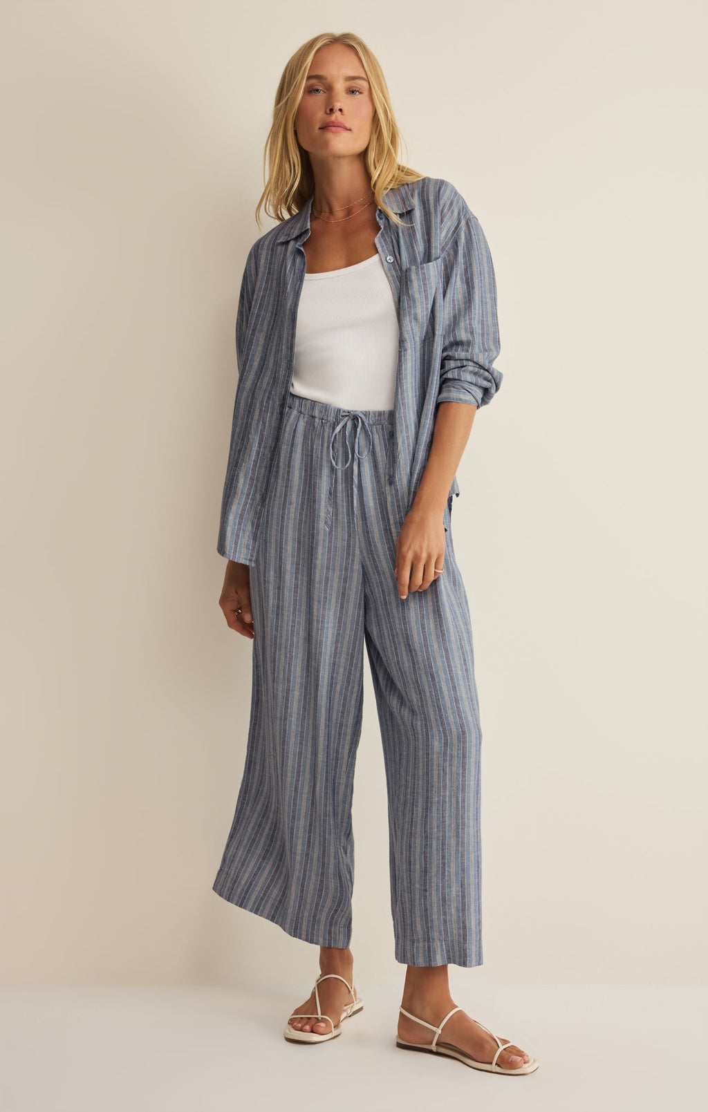 The Perfect Striped Linen Button Up