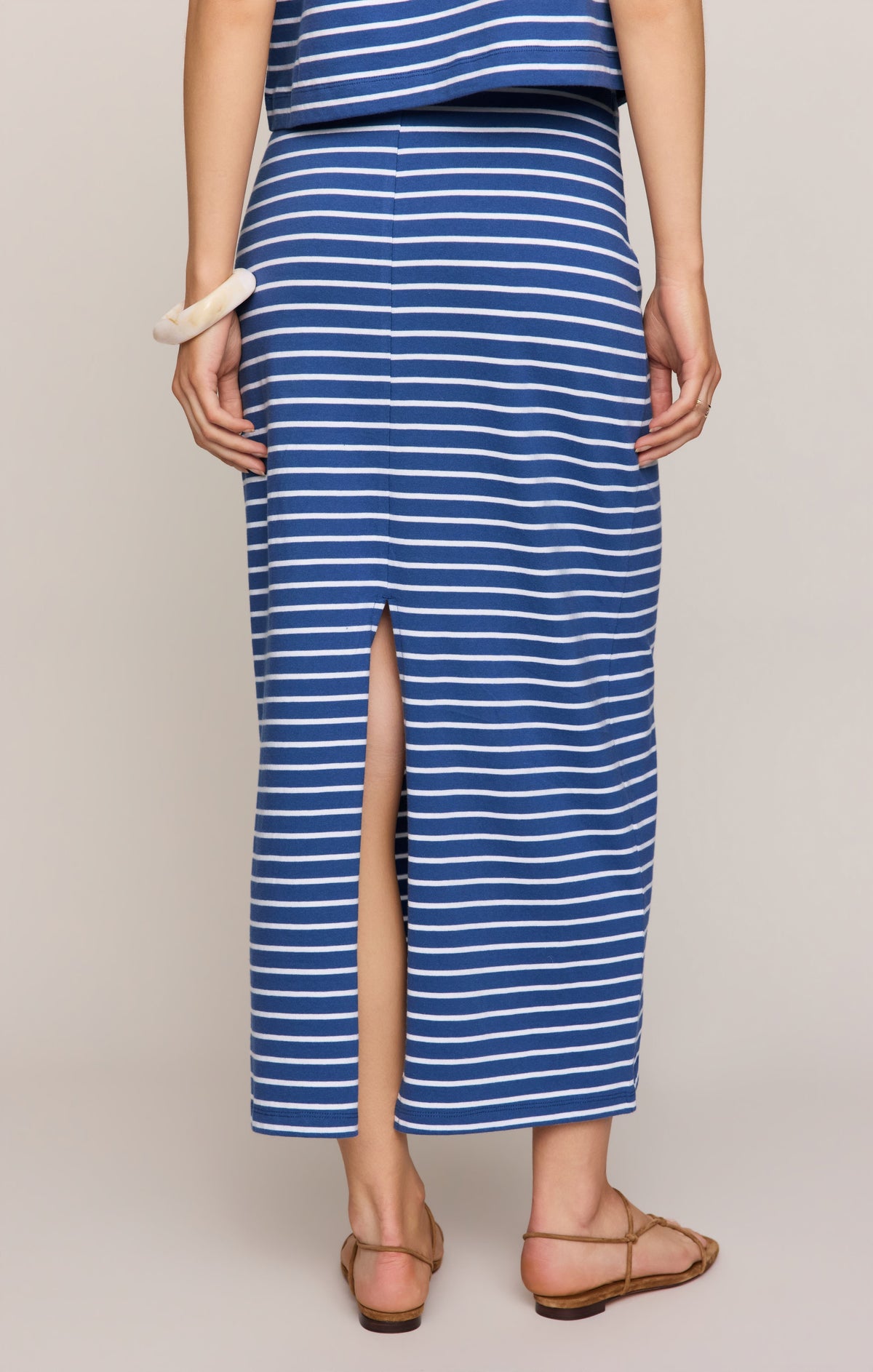 Gail Stripe Midi Skirt