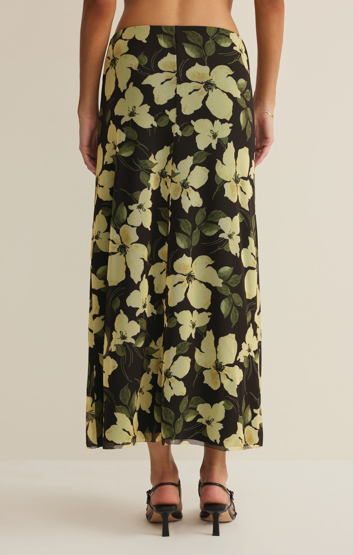Eda Ren Floral Mesh Maxi Skirt