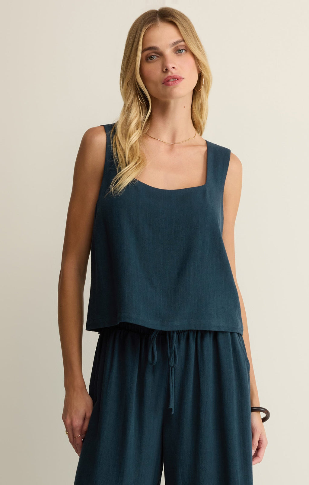 Charli Cropped Linen Tank