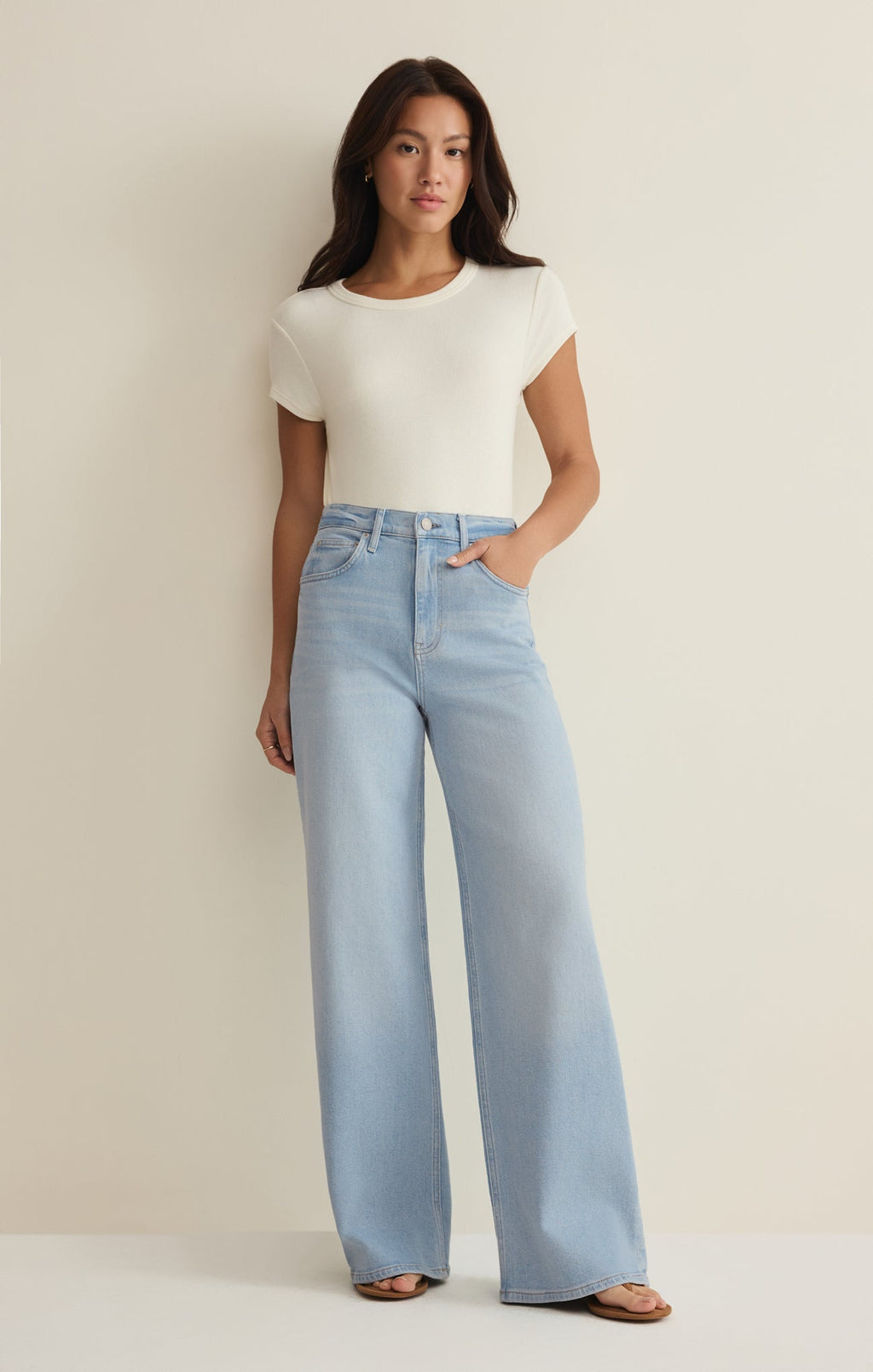Nova High Rise Wide Leg Denim Pant