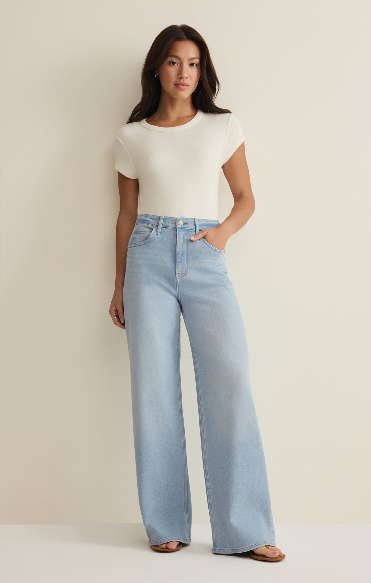 Nova High Rise Wide Leg Denim Pant
