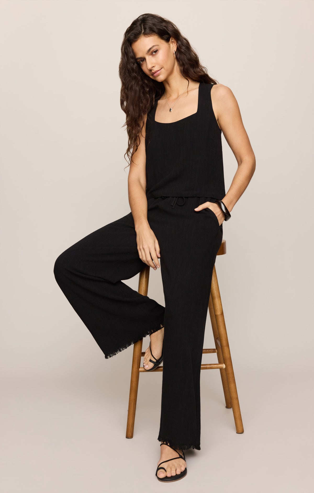 Charli Cropped Linen Tank