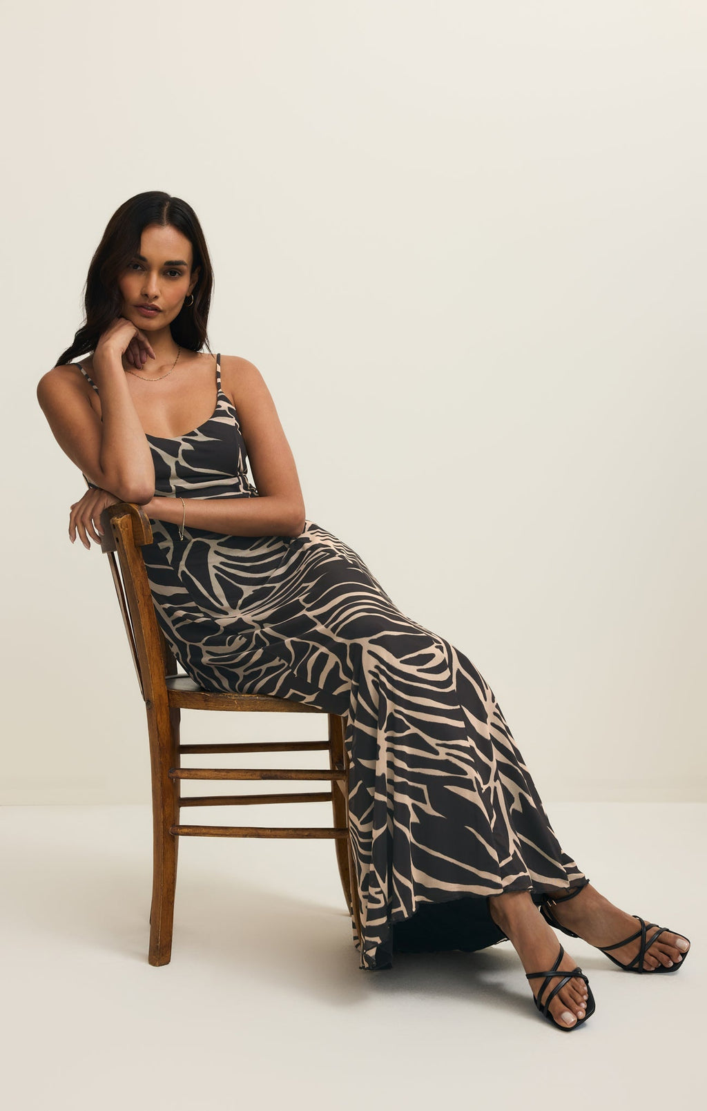 Charisma Tova Palm Mesh Maxi Dress