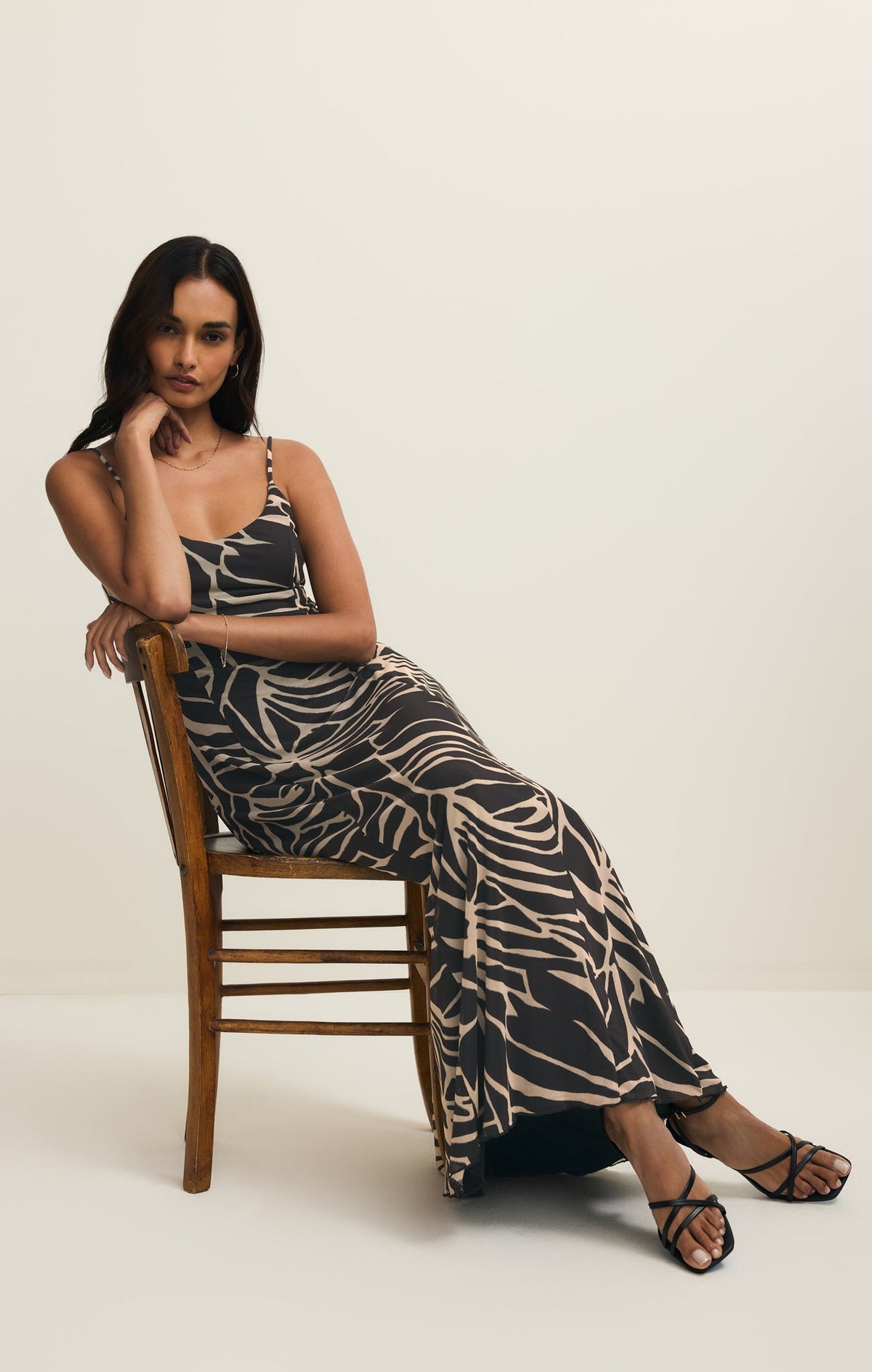 Charisma Tova Palm Mesh Maxi Dress
