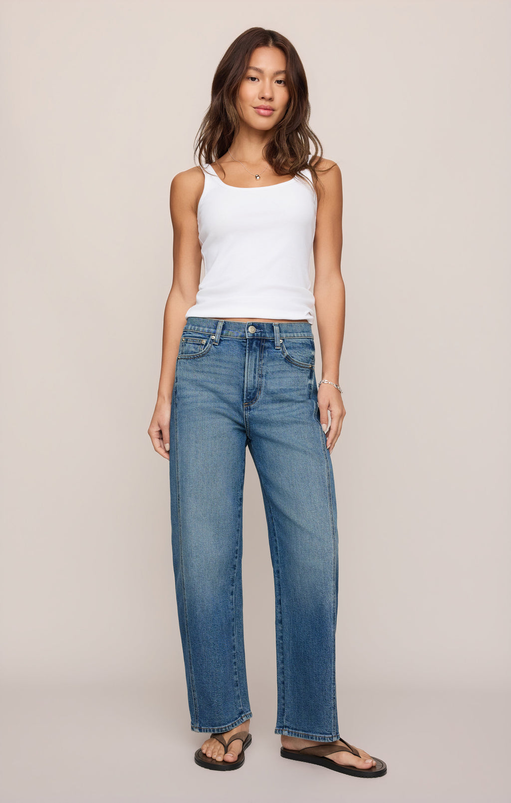 Luna High Rise Bowed Denim Pant