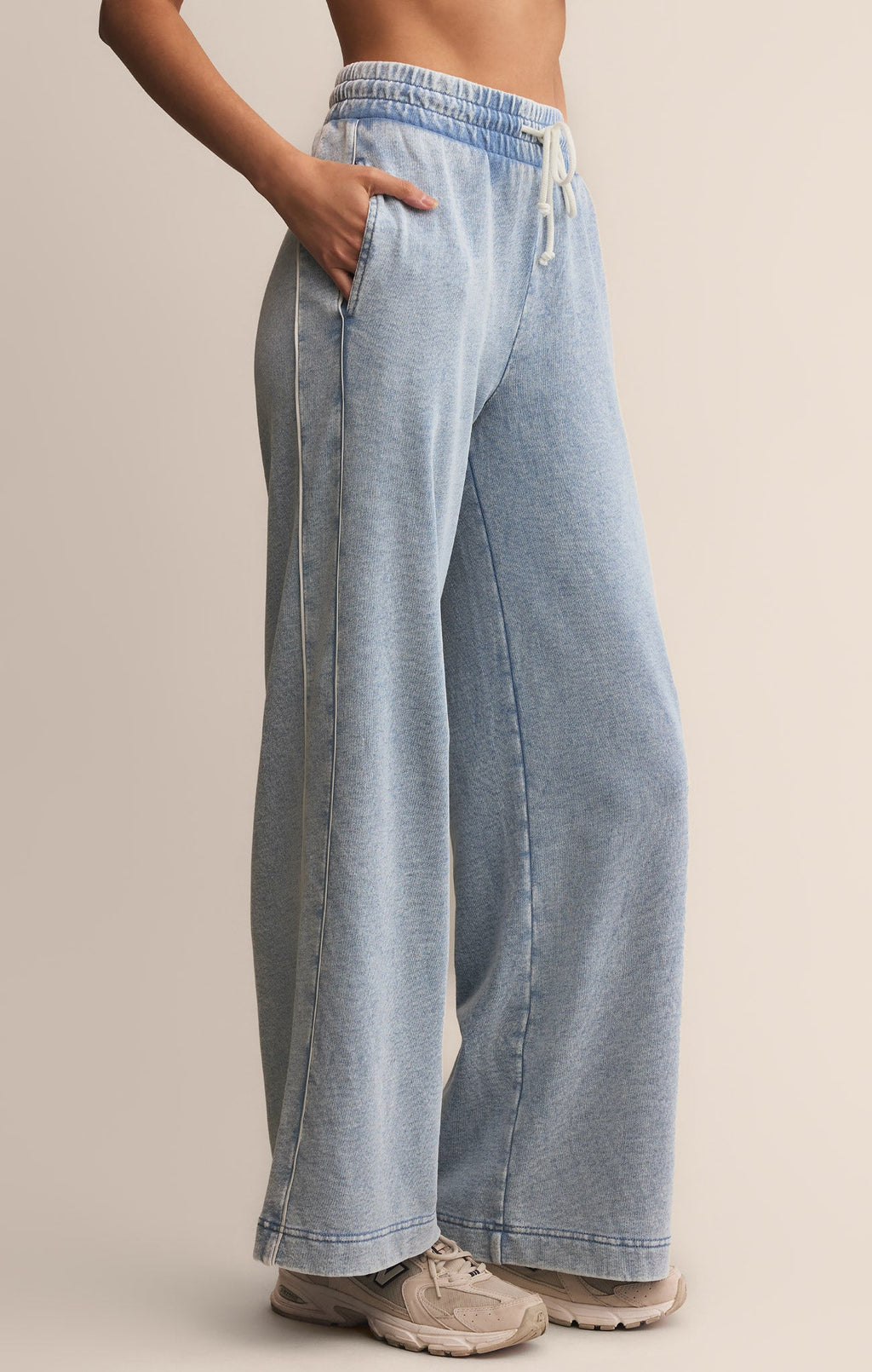 Sport Stripe Knit Denim Pant