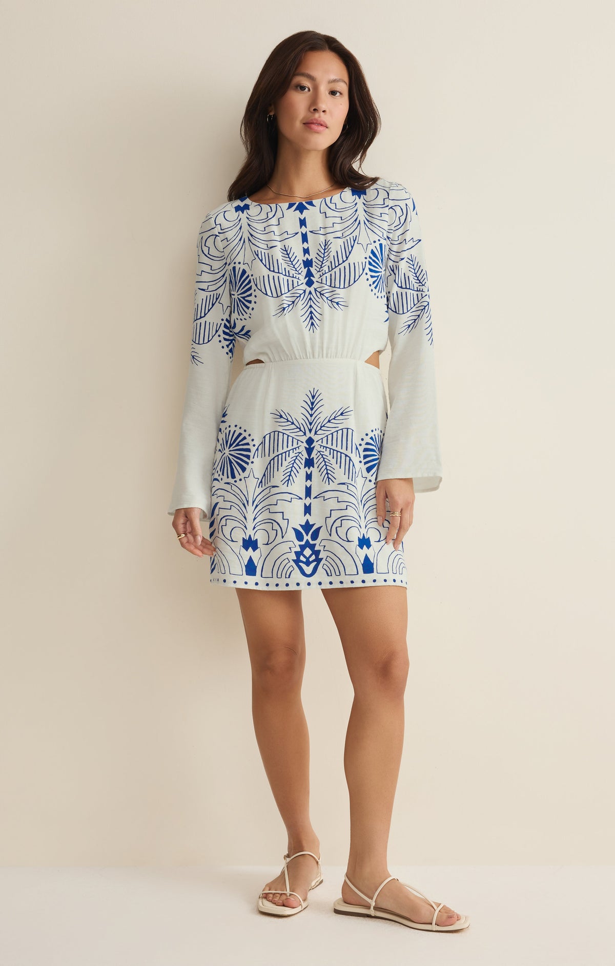 Tahina Airy Palm Mini Dress