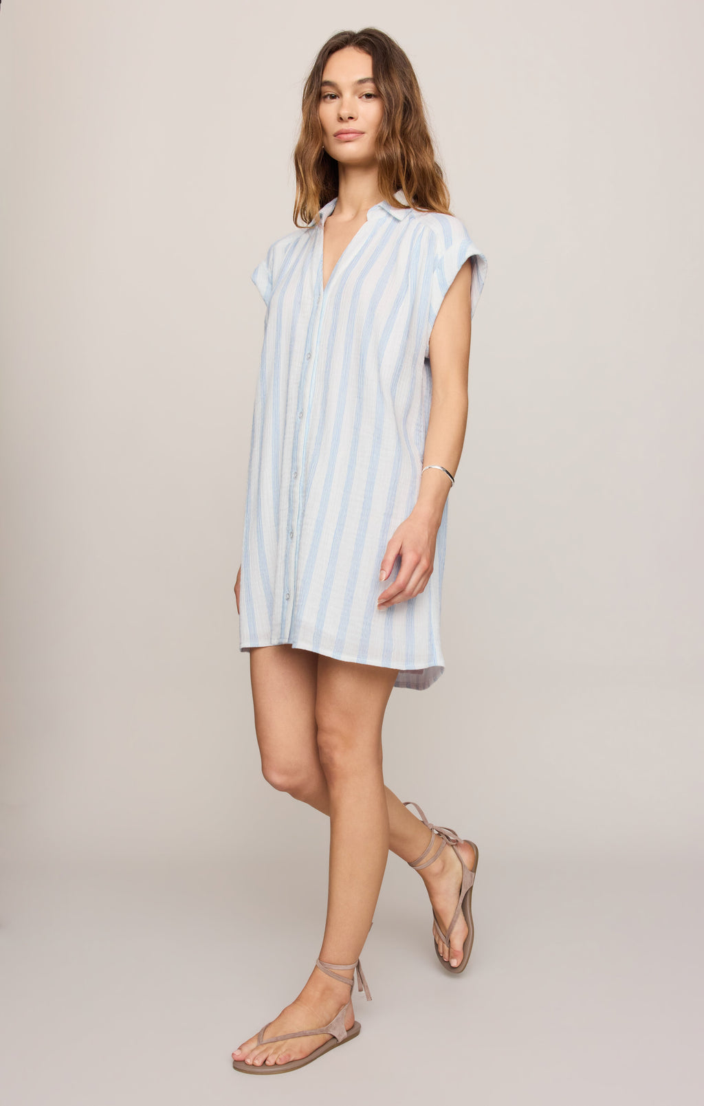 Shellbound Striped Gauze Dress