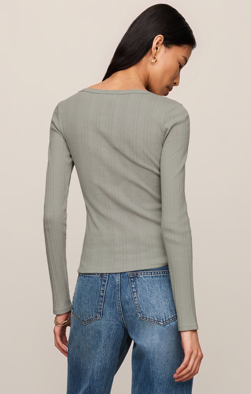 Audri Pointelle Henley Top