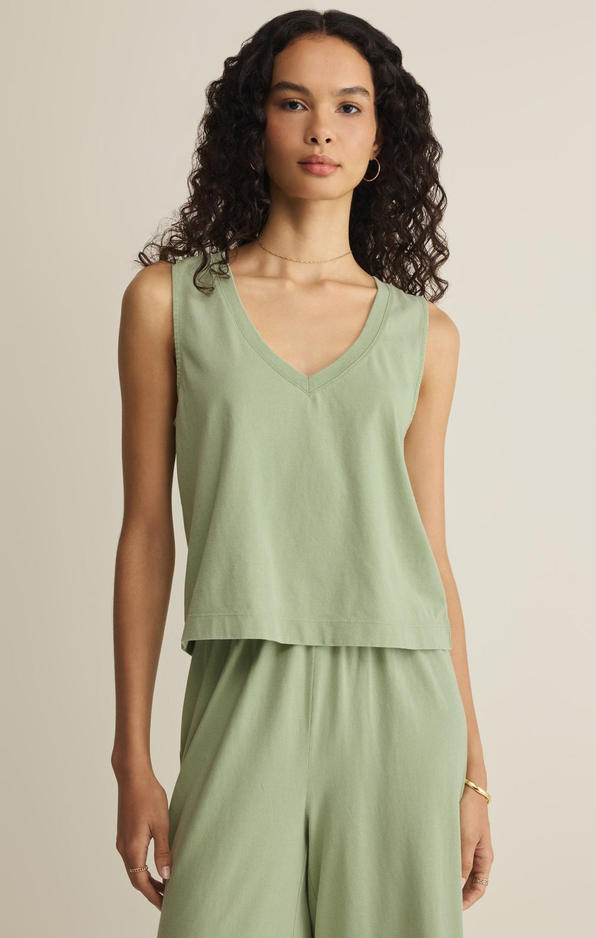 Sloane V-Neck Cotton Jersey Tank